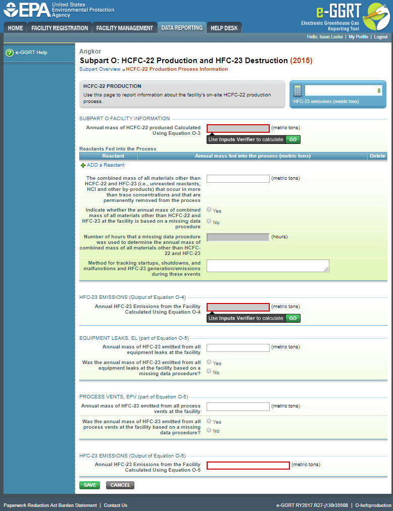 Image of Subpart O: HCFC-22 Production and HFC-23 Destruction webpage.